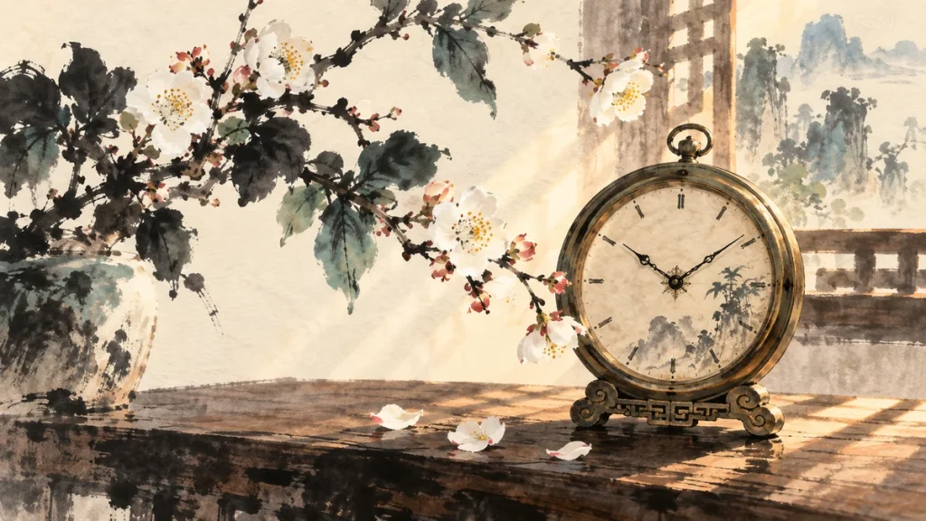 Painted illustration for How to Tell Time in Chinese Lesson 1: Clock Time
