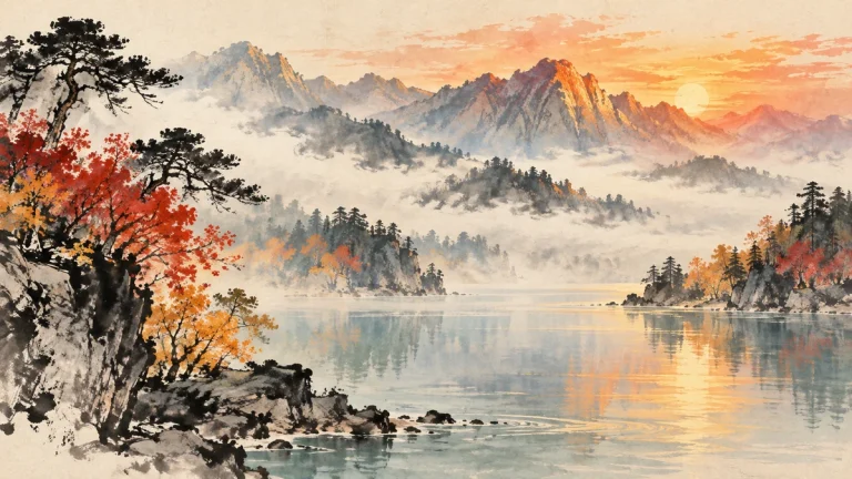 Painted illustration for How to Tell Time in Chinese Part 2: Time Periods