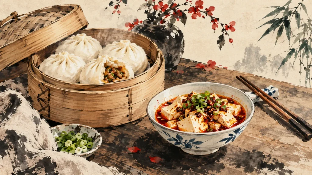 Painted illustration for Must-Try Authentic Chinese Dishes